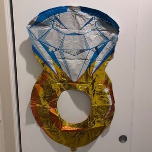6 Diamond ring foil balloons